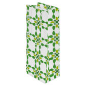 葉のパターン、のパター葉ン、緑の葉 ワインギフトバッグ (正面アングル)