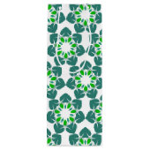 葉のパターン、のパター葉ン、緑の葉 ワインギフトバッグ (裏面)