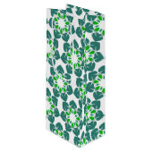 葉のパターン、のパター葉ン、緑の葉 ワインギフトバッグ (正面アングル)