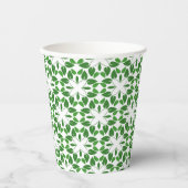 葉のパターン、のパター葉ン、緑の葉 紙コップ (正面)