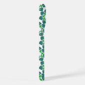 葉のパターン、のパター葉ン、緑の葉 iPhoneケース (右側面)