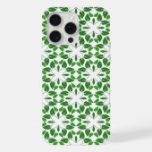 葉のパターン、のパター葉ン、緑の葉 iPhoneケース (裏面)