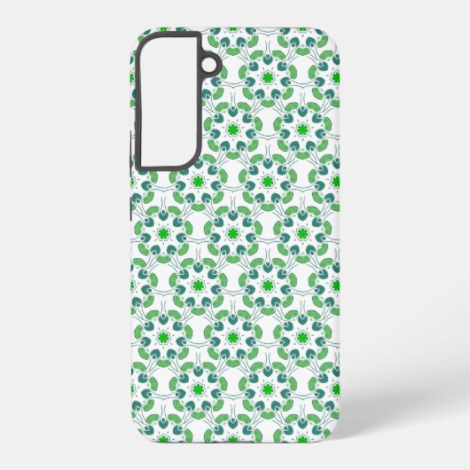 葉のパターン、のパター葉ン、緑の葉 SAMSUNG GALAXYケース (裏面)