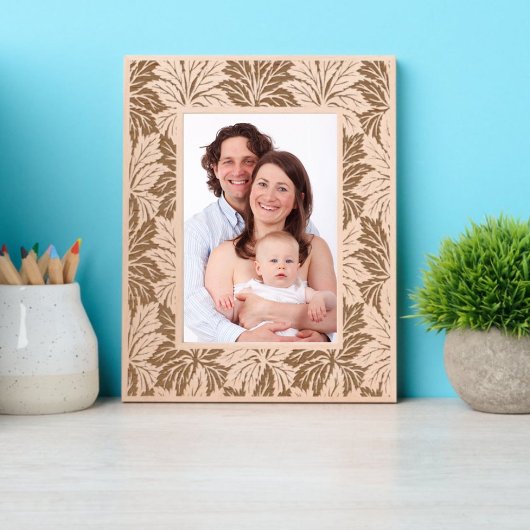 葉のパターン レーザー彫刻フレーム