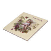 葉のビクトリアン多い庭の「イバラのベリーの妖精」 タイル (側面)