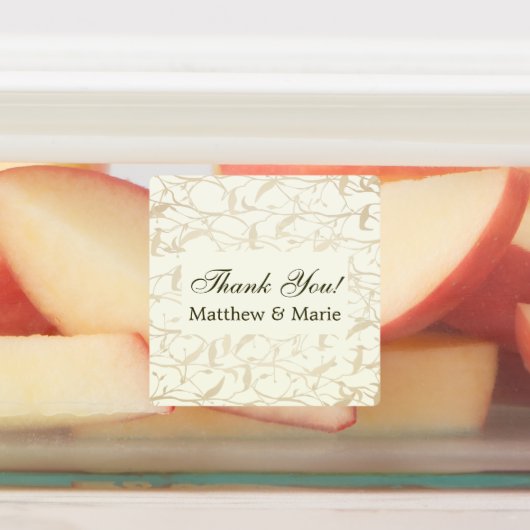 葉のファンシー模様 ラベル (貼付)