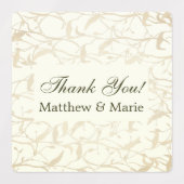 葉のファンシー模様 ラベル (デザイン1)