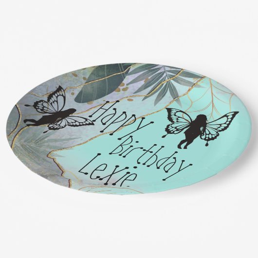 葉のファンタジー妖精紙プレート ペーパープレート (アングル)