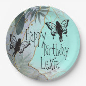 葉のファンタジー妖精紙プレート ペーパープレート (正面)