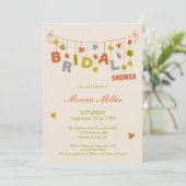 葉のブライダルシャワーの招待状をつるす秋 招待状 (スタンド正面)