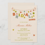 葉のブライダルシャワーの招待状をつるす秋 招待状 (正面/裏面)