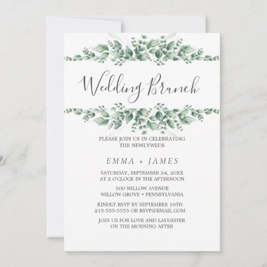 葉のブ結婚ランチ招待状 招待状 (正面)