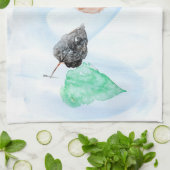 葉のプリント キッチンタオル (折り畳み)