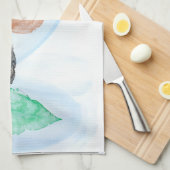 葉のプリント キッチンタオル (四つ折り)