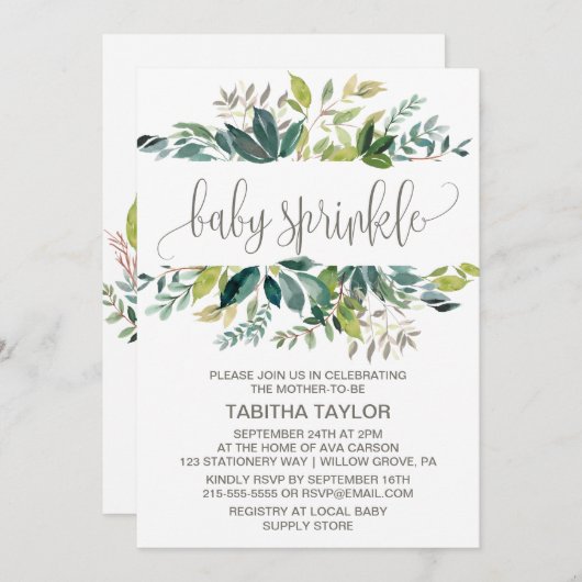 葉のベビー散布 招待状 (正面/裏面)