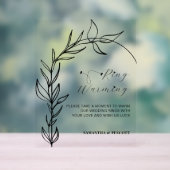 葉のミニマルアーチのリングや輪が暖か結婚る アクリルサイン (ニュートラル)