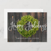 葉のリースオン木 |ハッピーホリデーズメディカル シーズンポストカード (正面/裏面)