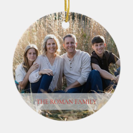 葉のリースフォトメリー&ブライトホリデー セラミックオーナメント (正面)