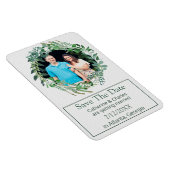 葉のリース結婚式の日付を保存 マグネット (右側)