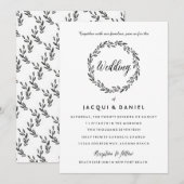 葉のリース ウォーターカラー 結婚式 招待状 アップデート (正面/裏面)