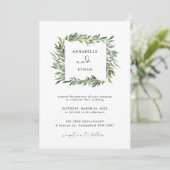 葉のリーフフレーム結婚式招待状 招待状 (スタンド正面)