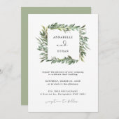 葉のリーフフレーム結婚式招待状 招待状 (正面/裏面)