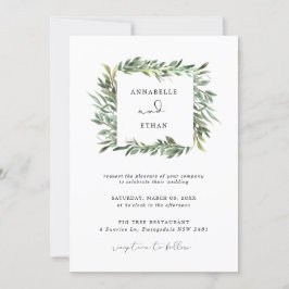 葉のリーフフレーム結婚式招待状 招待状