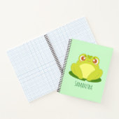 葉の上に座っているグリーンカエル ノートブック (内部)