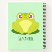葉の上に座っているグリーンカエル ノートブック (裏面)