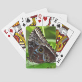 葉の上に座るダークバタフライ トランプ (裏面)