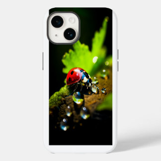 葉の上に運が良いオオオカミ iPhone 14ケース