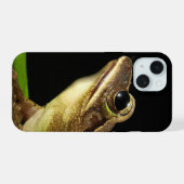葉の上のアマガエル iPhone 15ケース (裏面横)