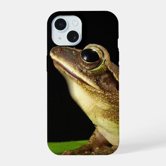 葉の上のアマガエル iPhone 15ケース (裏面)