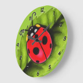 葉の上のラディバグ ラージ壁時計 (傾斜)