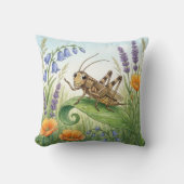 葉の上の愛らしいクモリの幼虫 小さな昆虫たち クッション (正面)