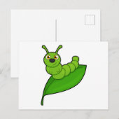 葉の上の毛虫 ポストカード (正面/裏面)