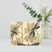 葉の上を舞うカラフルなトンボ ポストカード (スタンド正面)