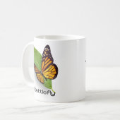 葉の中の蝶、昆虫 コーヒーマグカップ (正面左)