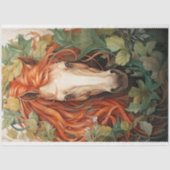 葉の中の馬1デコページ紙 薄葉紙 (正面)