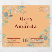 葉の付いた花 ビールラベル (シングルラベル)