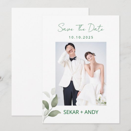 葉の写真 招待状 (正面/裏面)