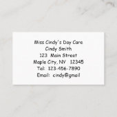 葉の名刺を持つ男の子の雨の妖精 コーリングカード (裏面)