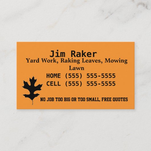 葉の名刺を掻き集めること 名刺 (正面)