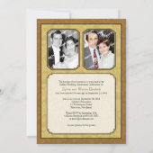 葉の多いゴールドダマスク(50周年)招待状 招待状 (裏面)