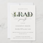 葉の多いシダ多肉動物写真卒業招待状 サンキューカード (正面)