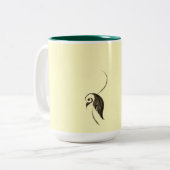 葉の多いバードマグカップ ツートーンマグカップ (正面左)