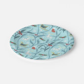 葉の多いフローラトナカイのクリスマスパターン ペーパープレート (アングル)