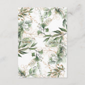 葉の多いボタニカルユーカリ優雅なグリーン・モス エンクロージャーカード (裏面)