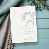 葉の多い手のひらのスケッチ黒と白結婚の セーブザデート