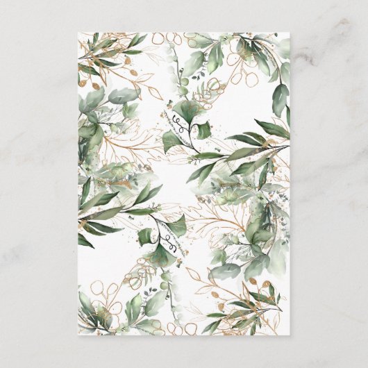 葉の多い植物性ユーカリエレガントス植物コケ エンクロージャーカード (裏面)